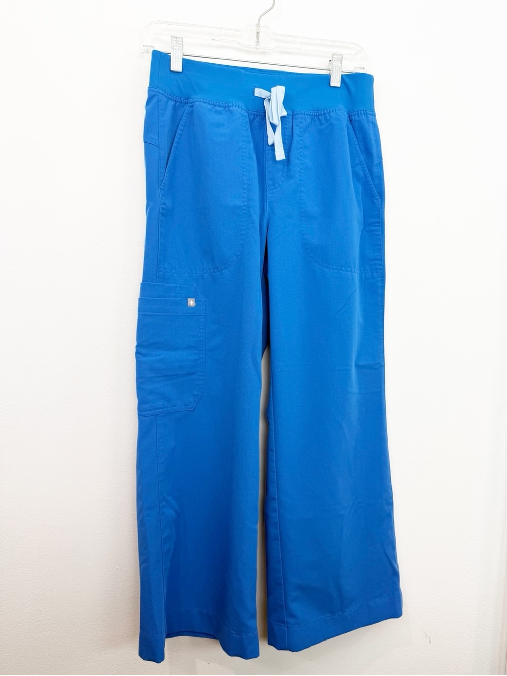 FIGS High Waisted Isabel Wide Leg Scrub Pants Royal Blue Size Small